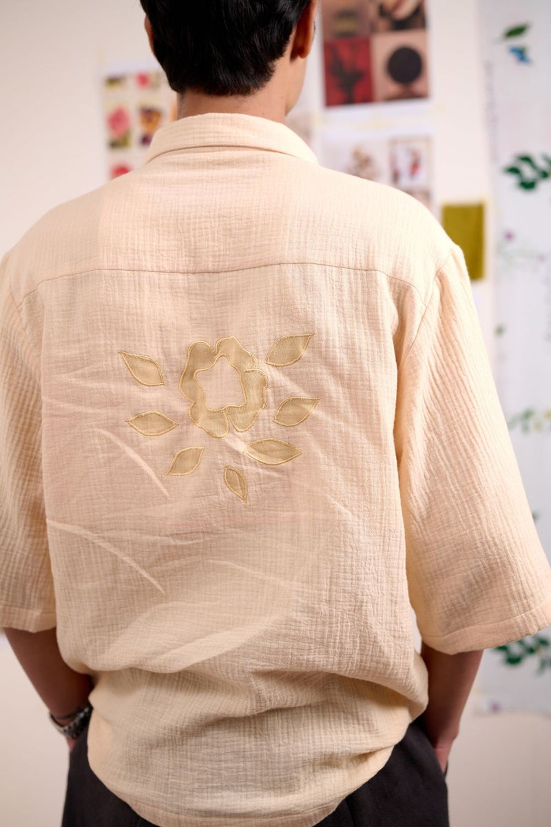 FLORIQUE BEIGE SHIRT organic cotton gauze by Doodlage for women in Singapore