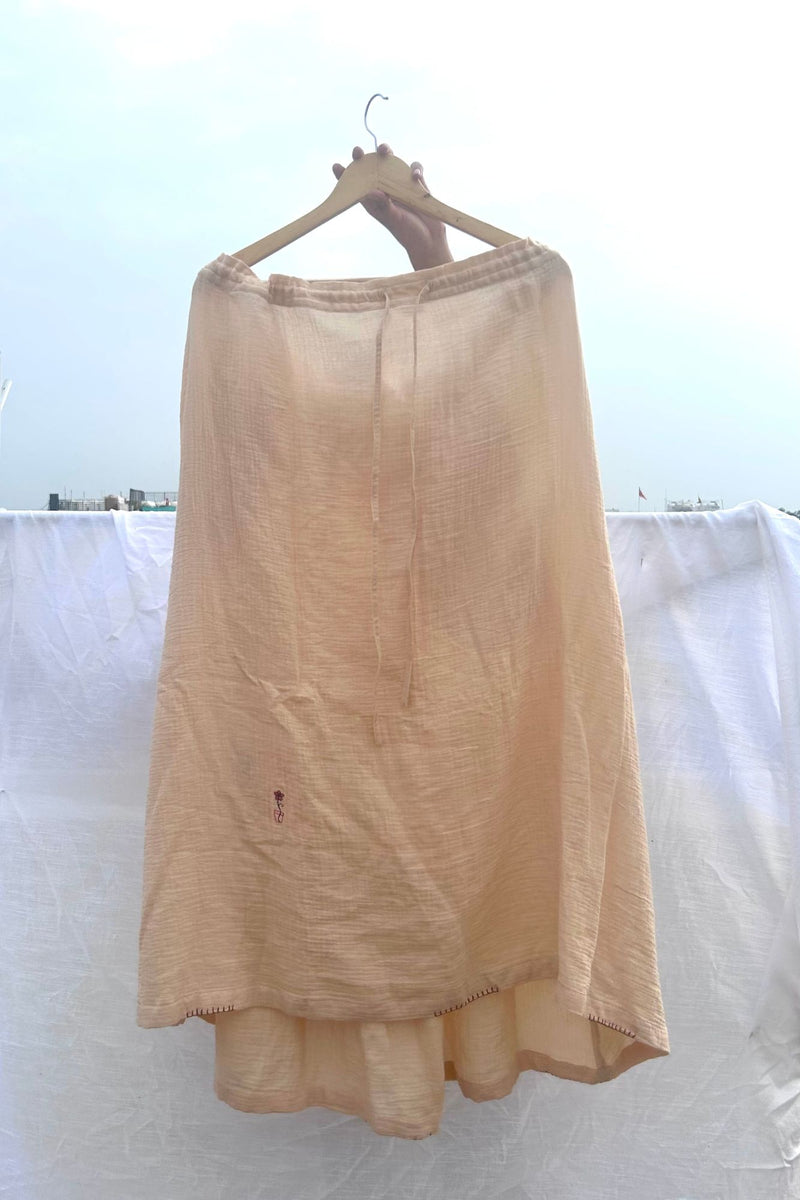 Honey Drop Skirt organic cotton gauge by Doodlage in beige color for women in Singapore