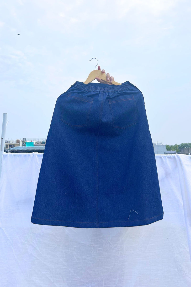 Starglade Denim Skirt by Doodlage in blue color for women in Singapore