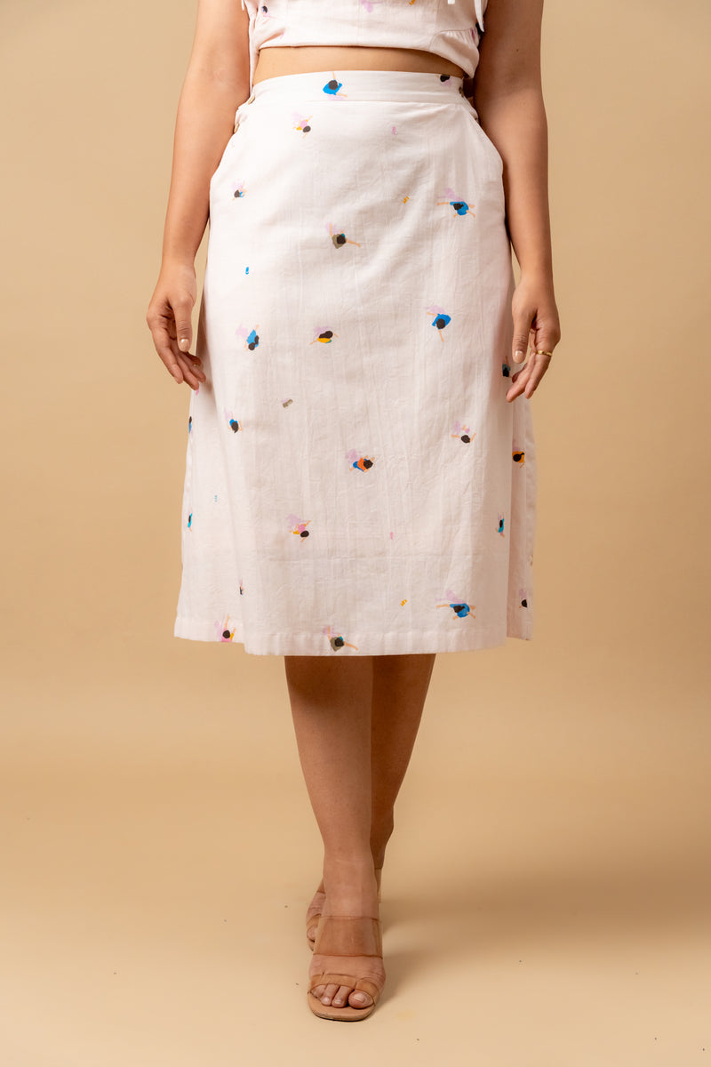 Starglade printed skirt by Doodlage in pink color for women in Singapore