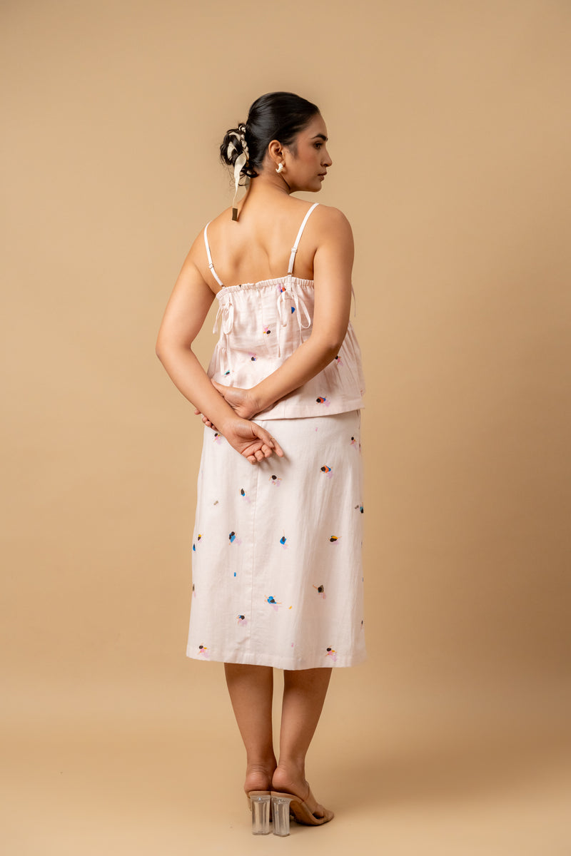 Starglade printed skirt by Doodlage in pink color for women in Singapore