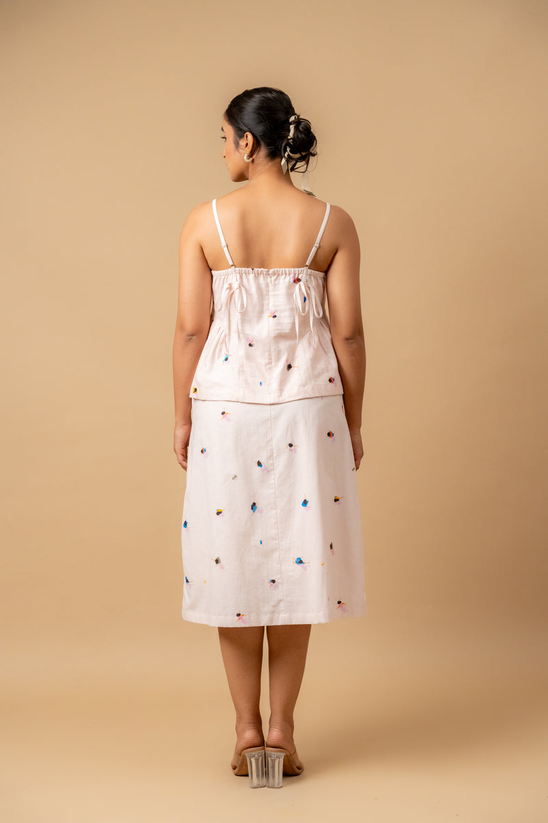 Starglade printed skirt by Doodlage in pink color for women in Singapore