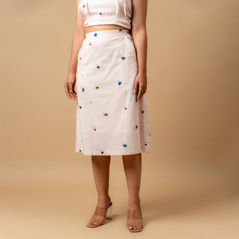 Starglade printed skirt by Doodlage in pink color for women in Singapore