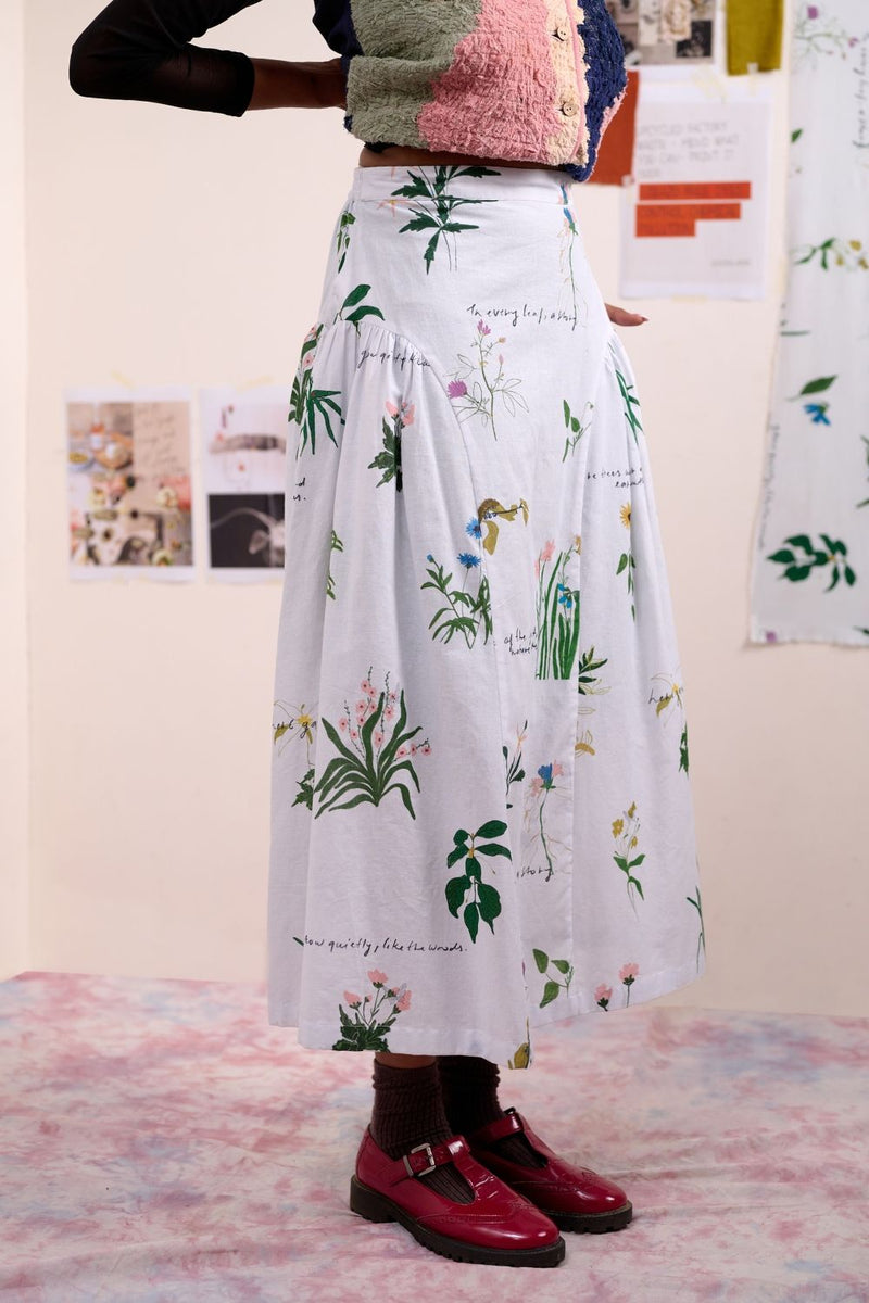 VELORA PRINTED SKIRT linen by Doodlage for women in Singapore