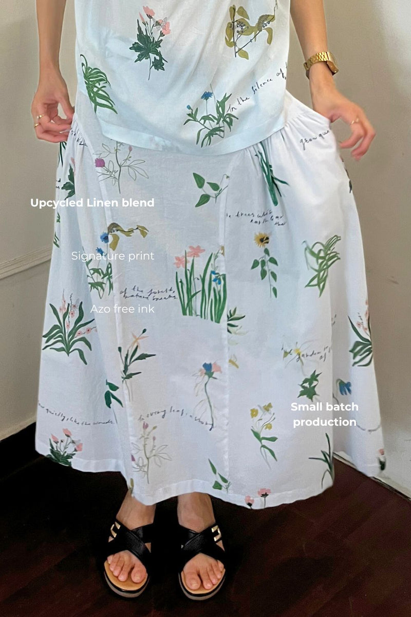 VELORA PRINTED SKIRT linen by Doodlage for women in Singapore