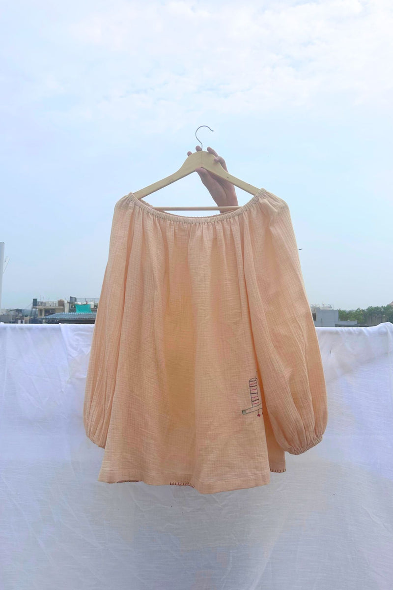 Firefly Flicker Set organic cotton gauge by Doodlage in beige color for women in Singapore
