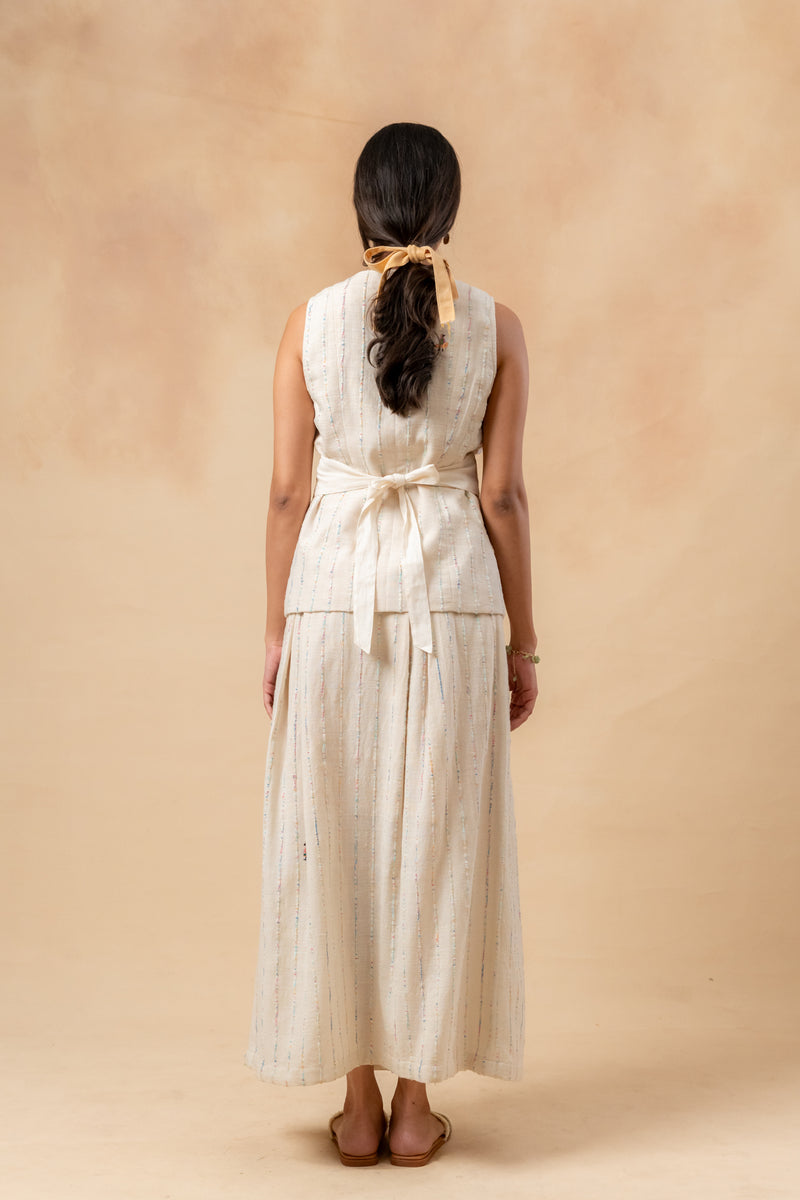 Margret Upcycled Cotton Skirt by Doodlage in beige color for women in Singapore