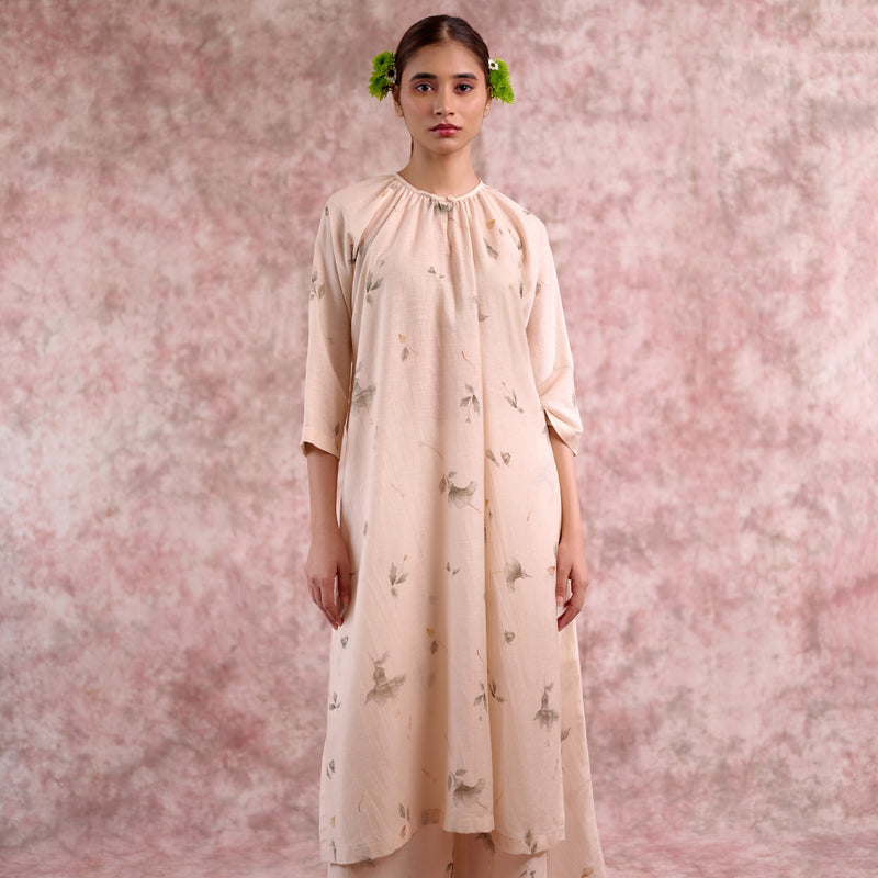 HAYDE Beige SET georgette by Doodlage in beige color for women in Singapore