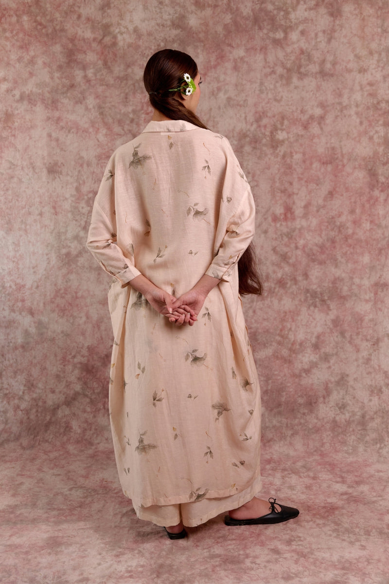BLAKE PRINTED TUNIC linen by Doodlage in beige color for women in Singapore