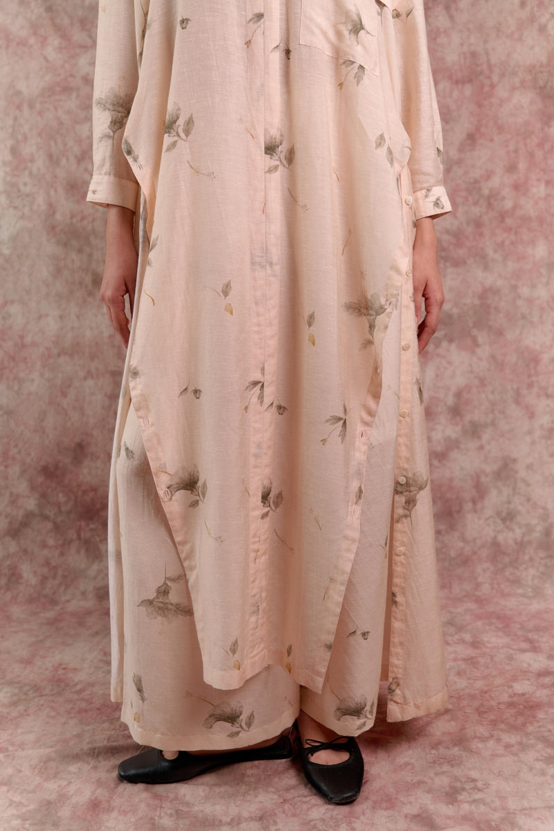 BLAKE PRINTED TUNIC linen by Doodlage in beige color for women in Singapore