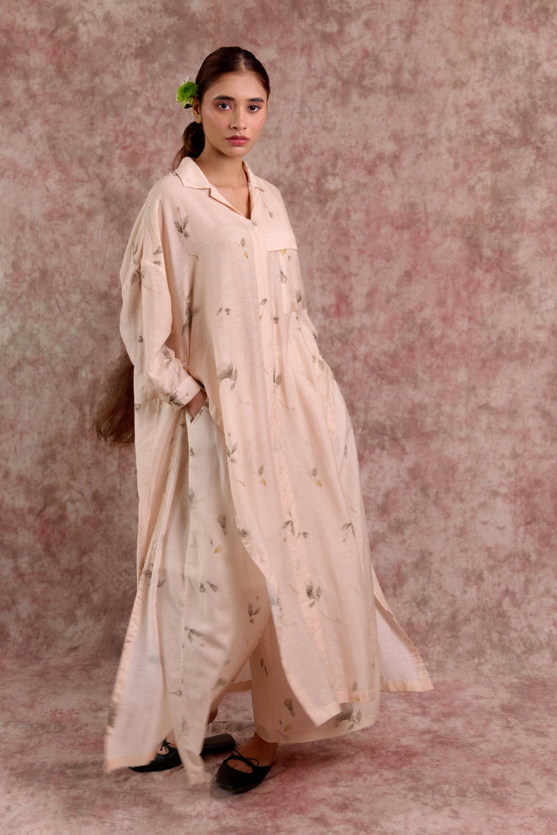 BLAKE PRINTED TUNIC linen by Doodlage in beige color for women in Singapore
