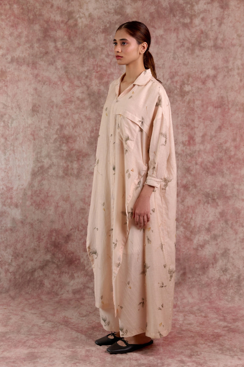 BLAKE PRINTED TUNIC linen by Doodlage in beige color for women in Singapore