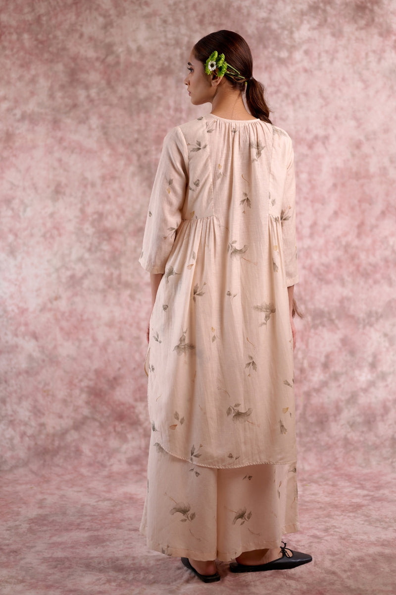 Naomi Georgette Printed Tunic georgette by Doodlage in beige color for women in Singapore