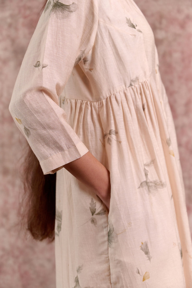 Naomi Georgette Printed Tunic georgette by Doodlage in beige color for women in Singapore