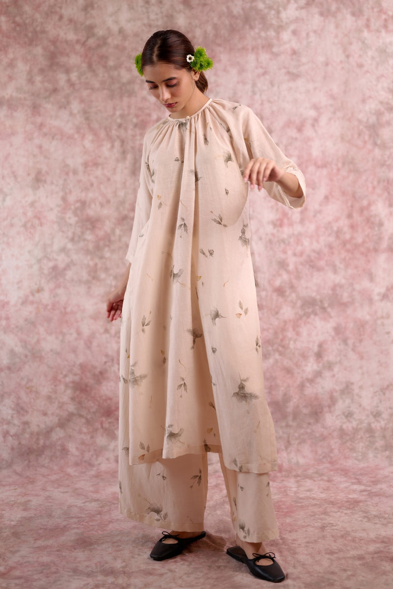 Hayde beige tunic georgette by Doodlage in beige color for women in Singapore