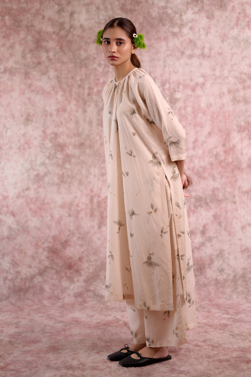 Hayde beige tunic georgette by Doodlage in beige color for women in Singapore