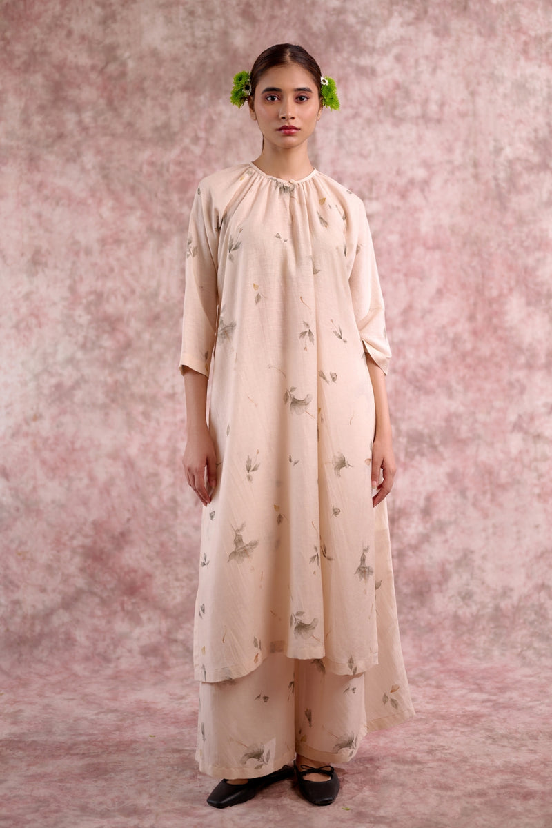 Hayde beige tunic georgette by Doodlage in beige color for women in Singapore