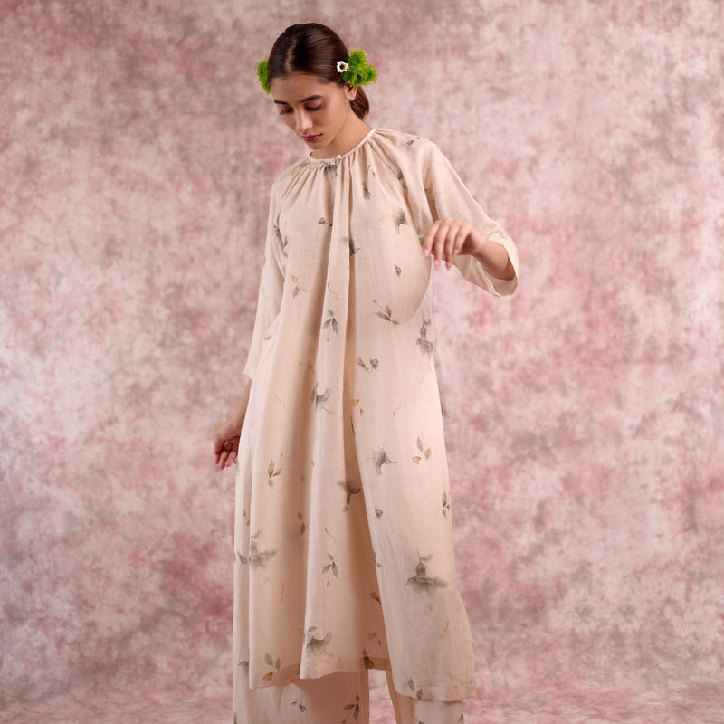 Hayde beige tunic georgette by Doodlage in beige color for women in Singapore