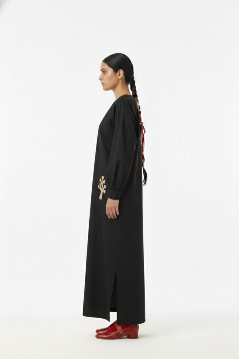 ASTRID BLACK DRESS upcycled cotton by Doodlage in black color for women in Singapore