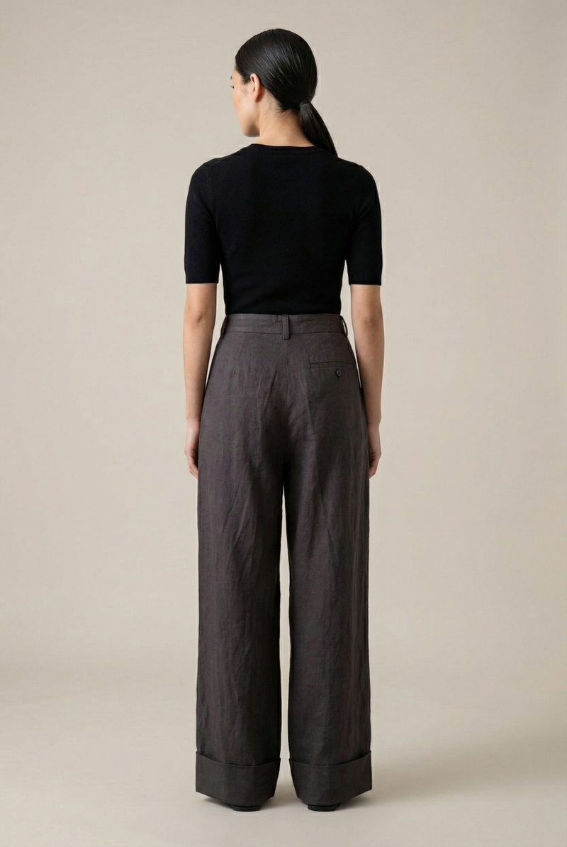 Ember Grey Pants cotton by Doodlage in grey color for women in Singapore