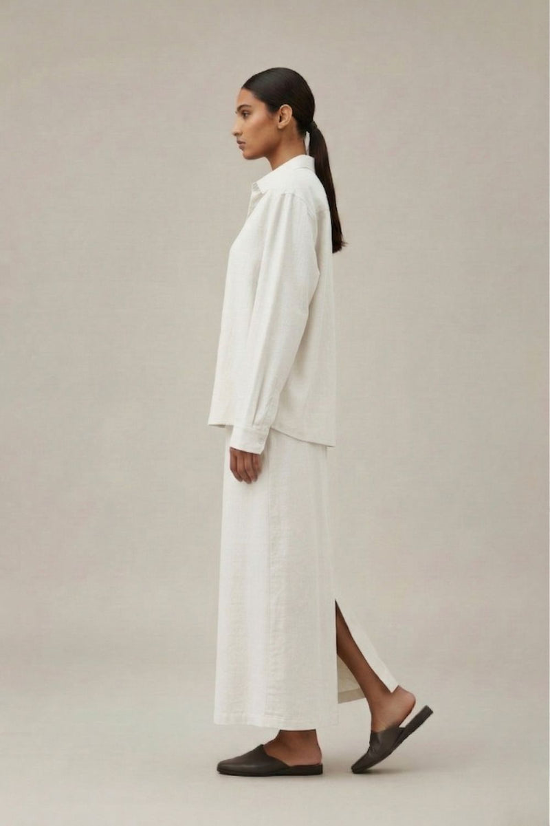 EARO WHITE SHIRT lyocell blend by Doodlage in white color for women in Singapore