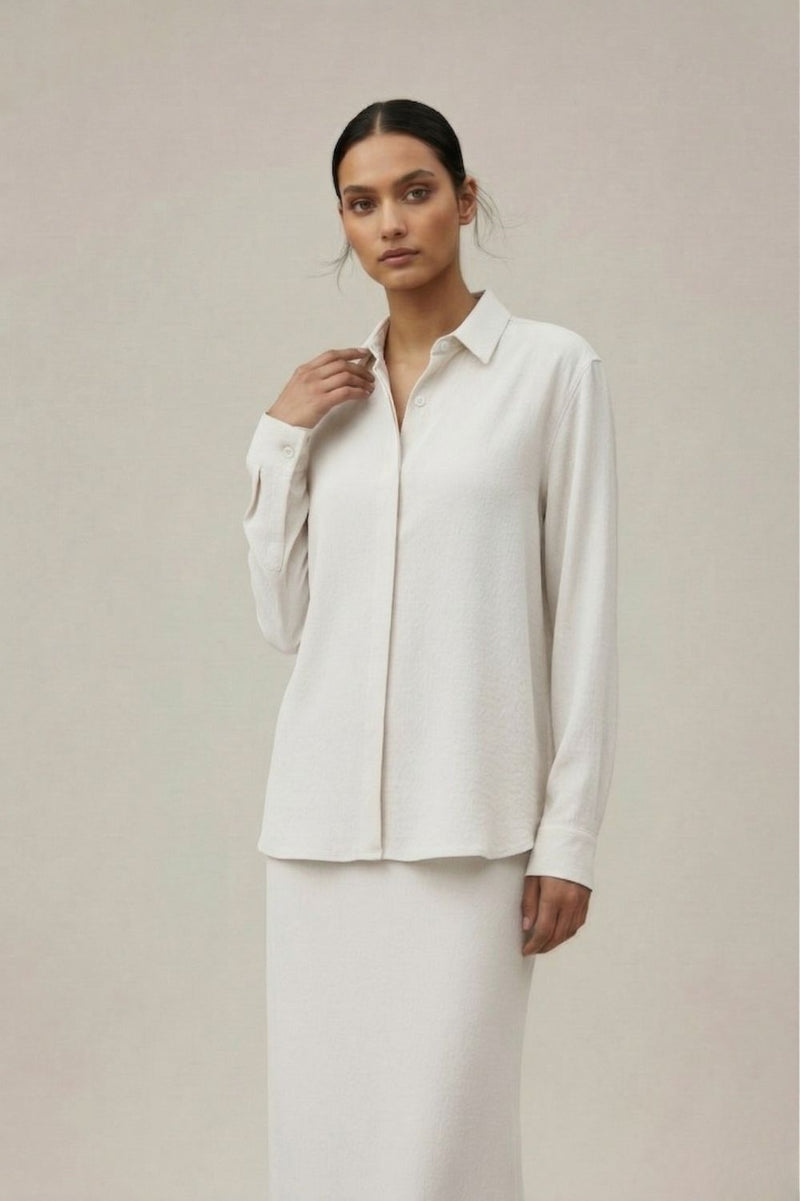 ABBY WHITE SKIRT patchwork by Doodlage in white color for women in Singapore