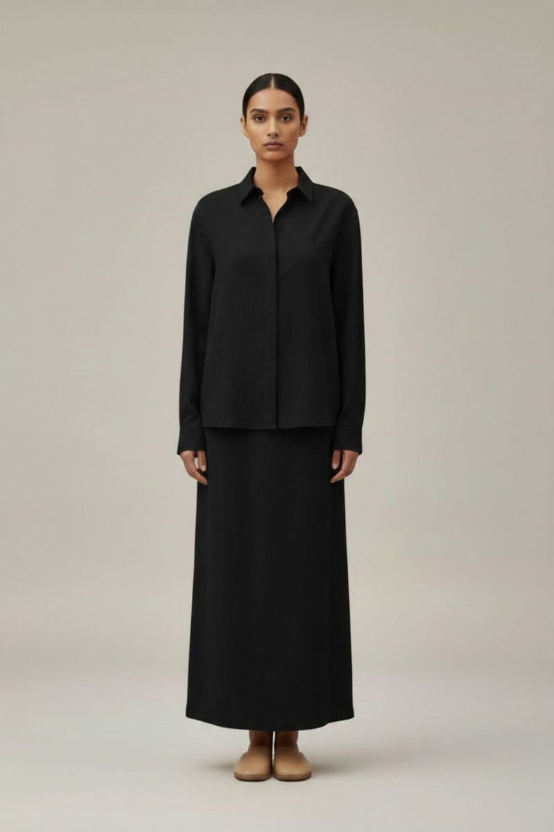 EARO BLACK SET upcycled cotton by Doodlage in black color for women in Singapore