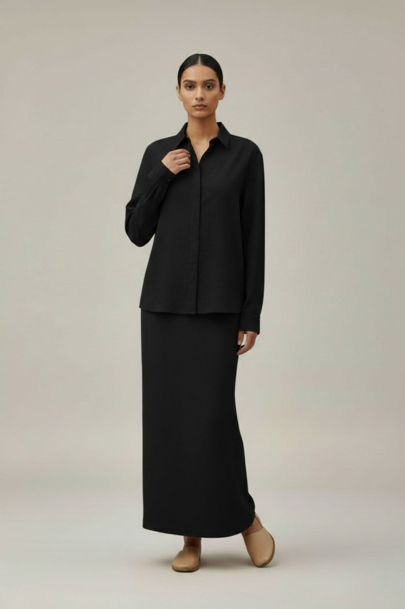 EARO BLACK SET upcycled cotton by Doodlage in black color for women in Singapore