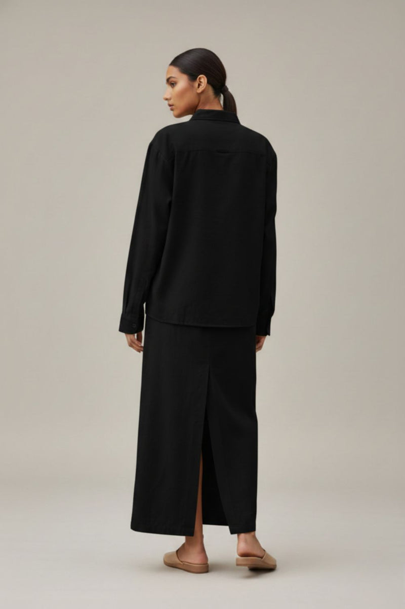 EARO BLACK SET upcycled cotton by Doodlage in black color for women in Singapore