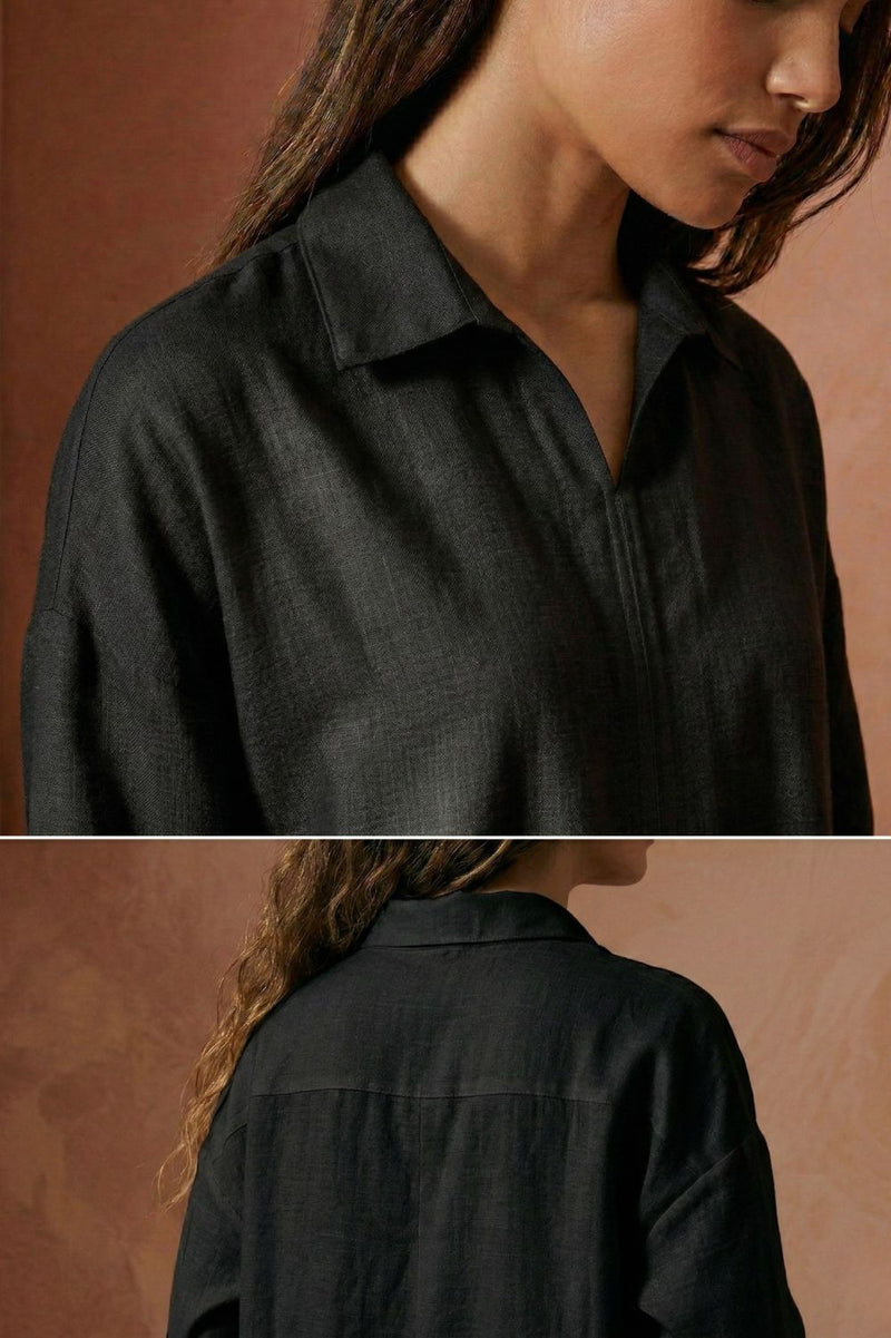 BLAKE BLACK SET upcycled cotton by Doodlage in black color for women in Singapore