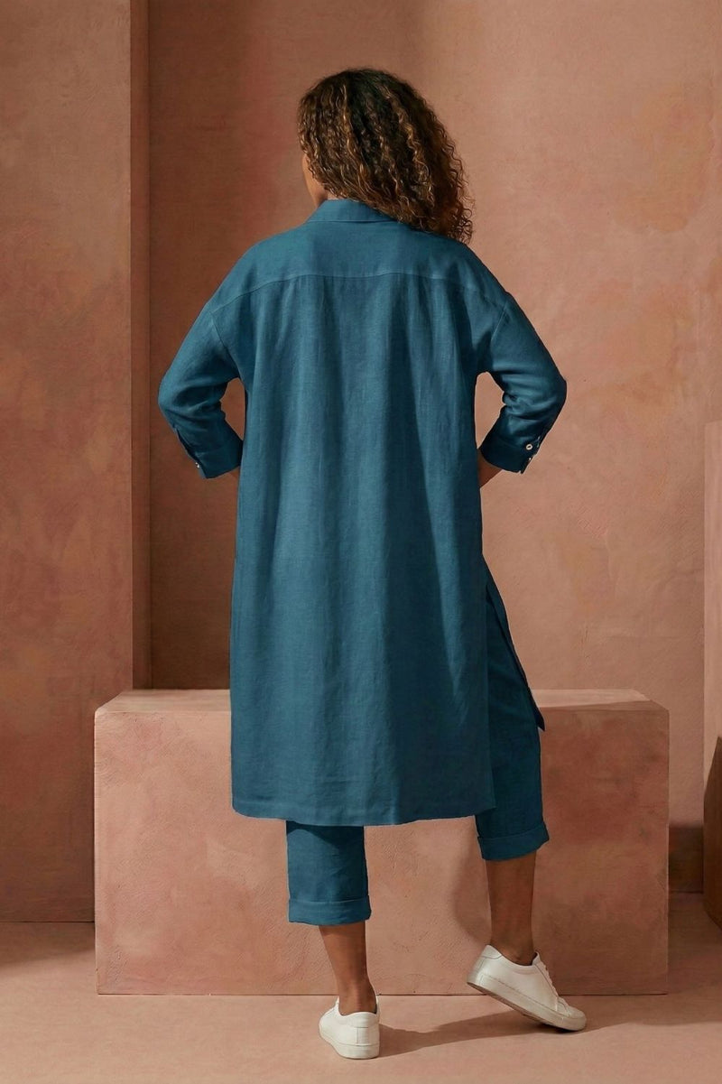 BLAKE TEAL SET upcycled cotton by Doodlage in teal color for women in Singapore