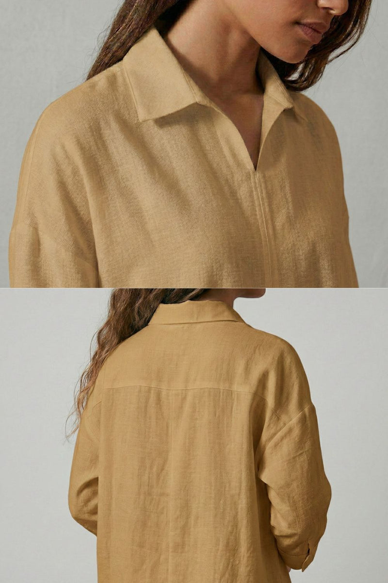 BLAKE BEIGE SET upcycled cotton by Doodlage in beige color for women in Singapore