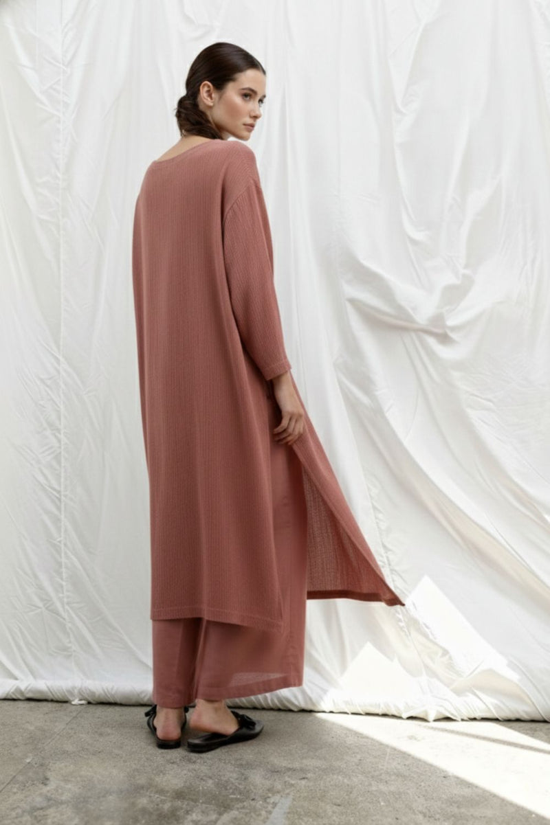 FRIDA PINK TUNIC bemberg muga silk by Doodlage in pink color for women in Singapore