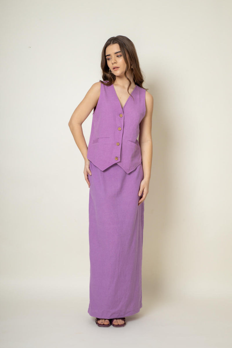Francis Purple Coat cotton by Doodlage in purple color for women in Singapore