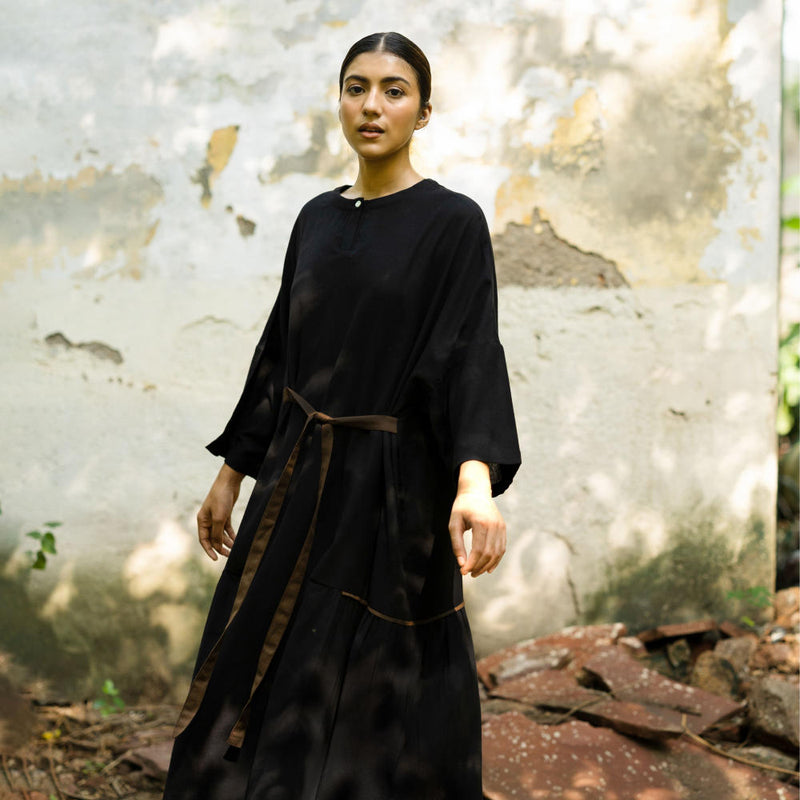 Edith Black Dress by Doodlage in black color for women in Singapore