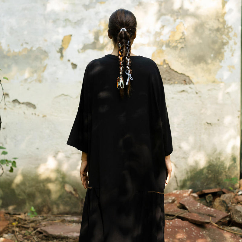 Edith Black Dress by Doodlage in black color for women in Singapore