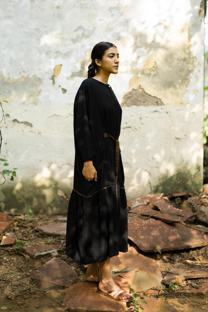 Edith Black Dress by Doodlage in black color for women in Singapore