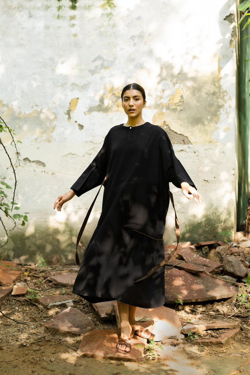 Edith Black Dress by Doodlage in black color for women in Singapore