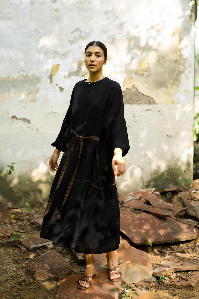 Edith Black Dress by Doodlage in black color for women in Singapore