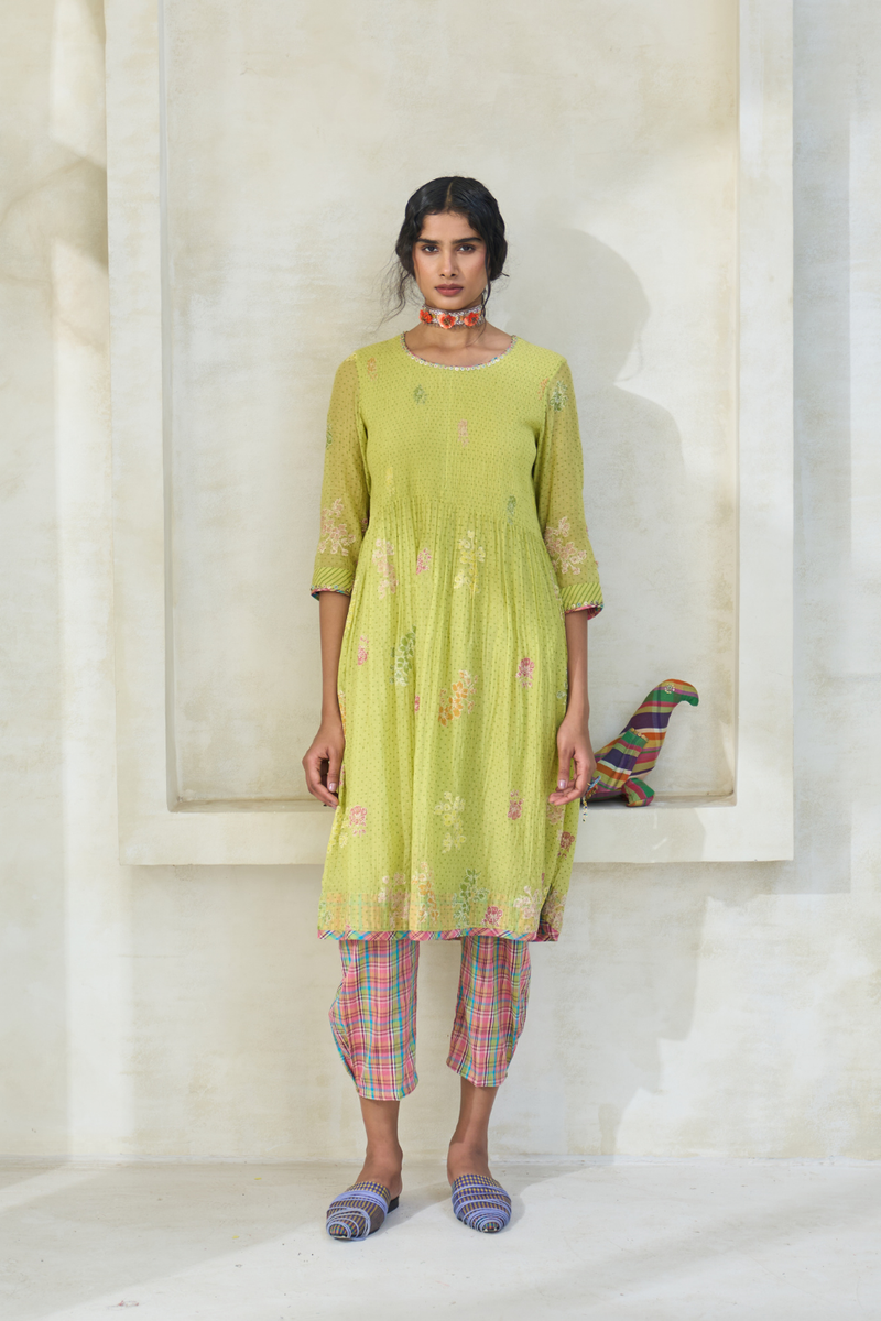 James Kurta cotton by SWATTI KAPOOR in green color for women in Singapore