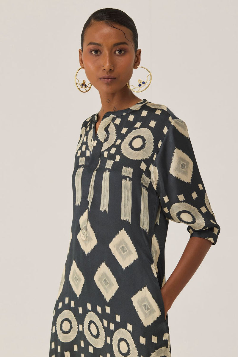 Eclipse Ikat Shirt Dress by World of SiSa for women in Singapore