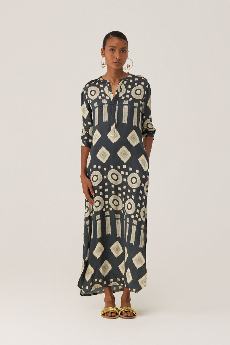Eclipse Ikat Shirt Dress by World of SiSa for women in Singapore