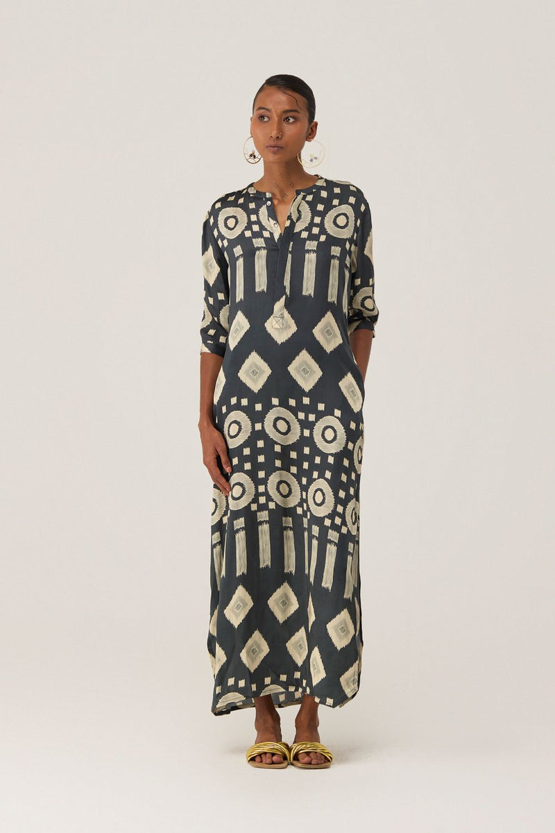 Eclipse Ikat Shirt Dress by World of SiSa for women in Singapore