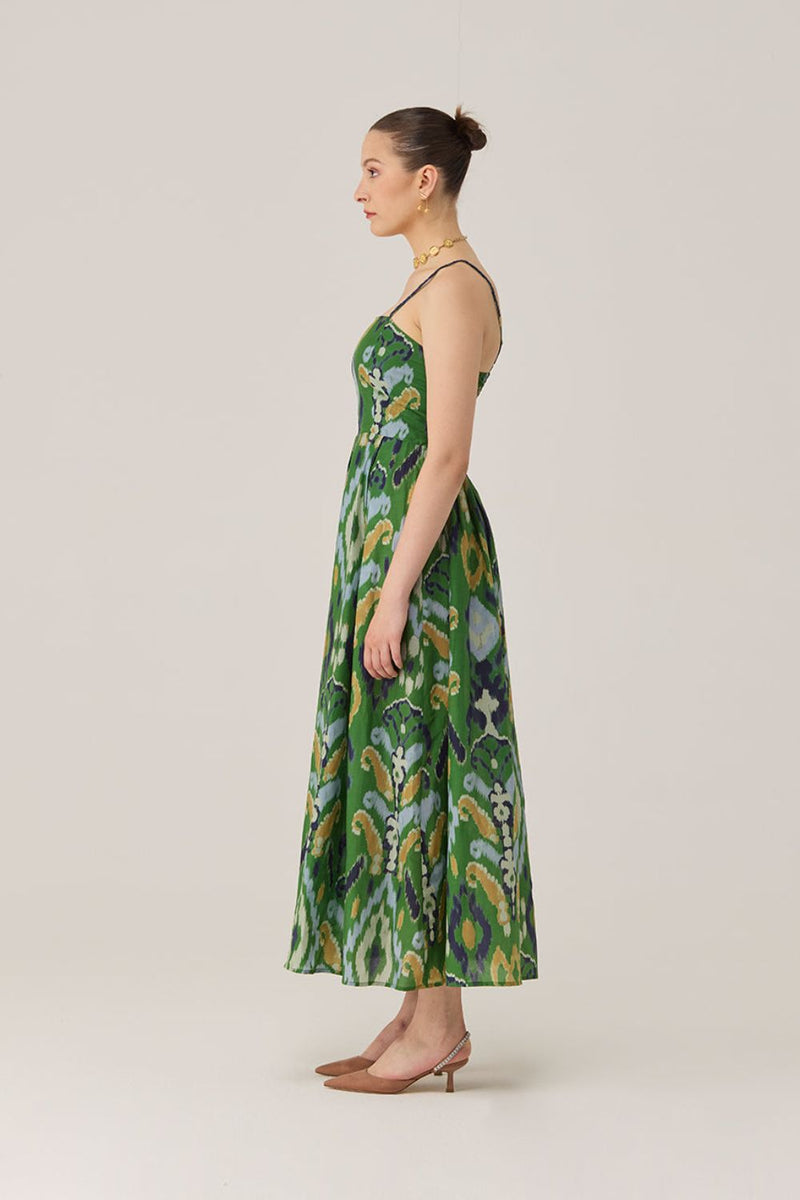 Empire Ikat Beaded Maxi Dress silk by World of SiSa for women in Singapore