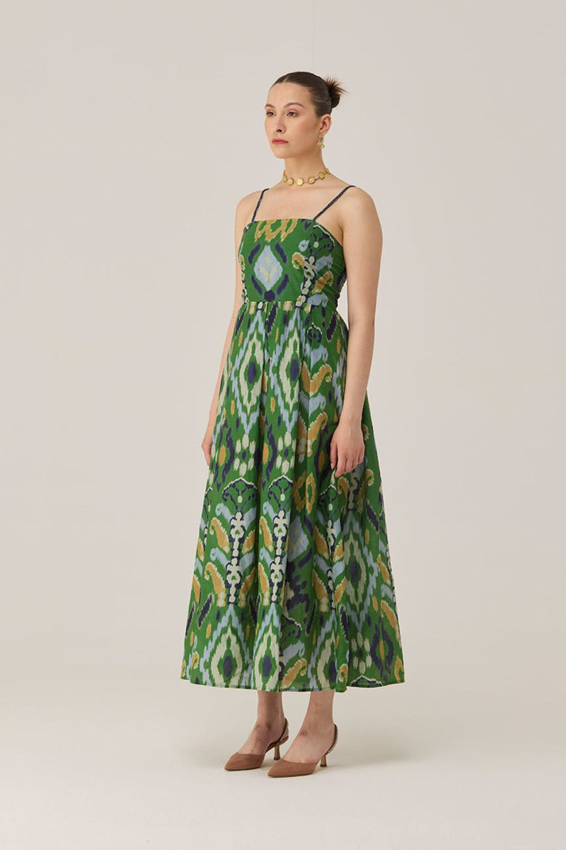 Empire Ikat Beaded Maxi Dress silk by World of SiSa for women in Singapore