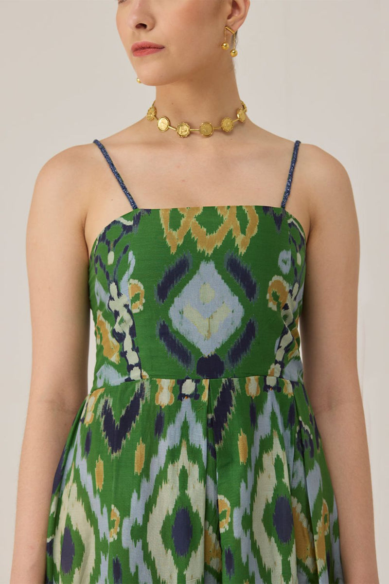 Empire Ikat Beaded Maxi Dress silk by World of SiSa for women in Singapore