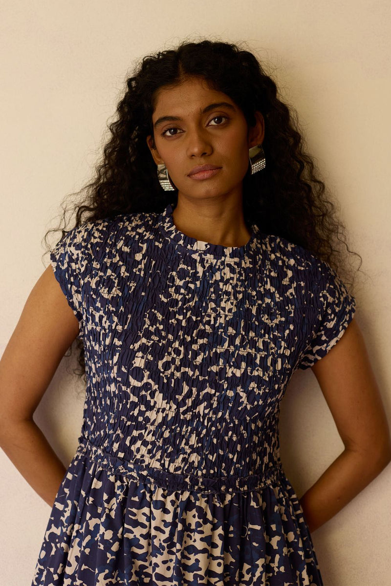 Dapple Hand-Painted Tiered Maxi Dress cotton by World of SiSa for women in Singapore