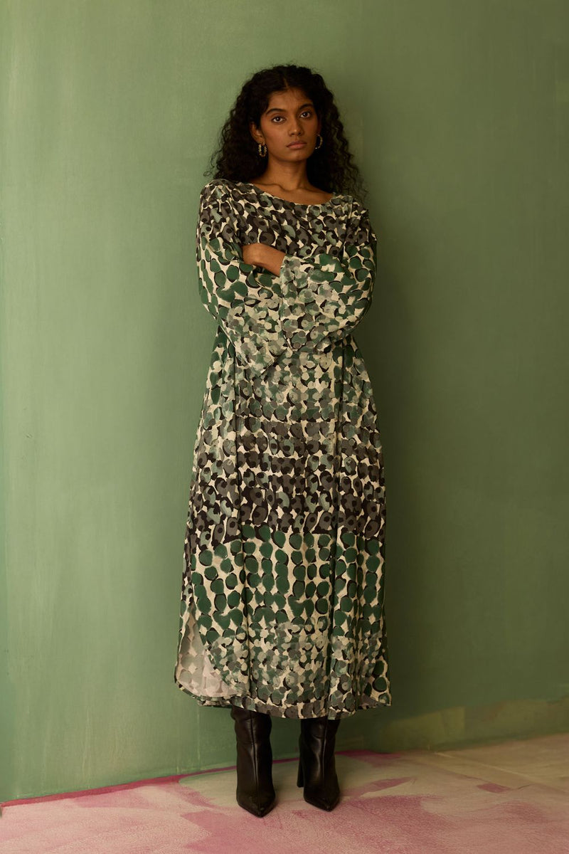 Moss Abstract Maxi Dress by World of SiSa for women in Singapore