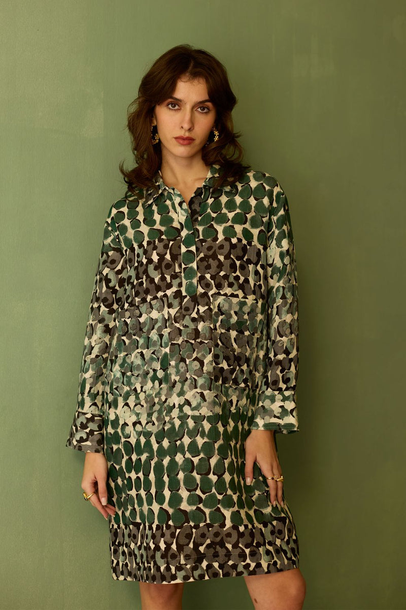 Moss Abstract Relaxed Dress by World of SiSa for women in Singapore