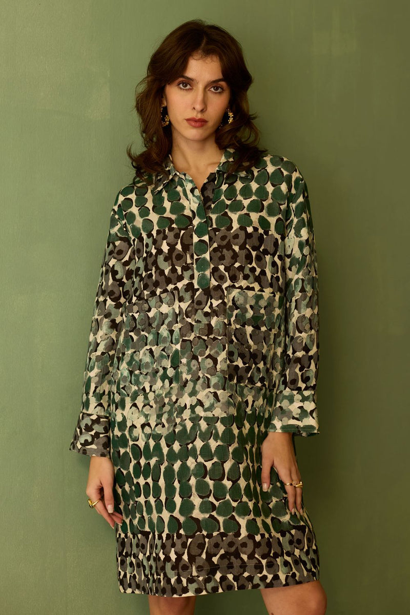 Moss Abstract Relaxed Dress by World of SiSa for women in Singapore